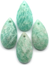 1pc 25x13mm Amazonite Faceted Teardrop Pendant