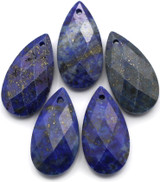 1pc 25x13mm Lapis Lazuli (Dyed) Faceted Teardrop Pendant