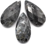 1pc 25x13mm Larvikite Faceted Teardrop Pendant (See Photos for Variation)
