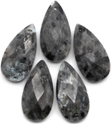 1pc 25x13mm Larvikite Faceted Teardrop Pendant (See Photos for Variation)
