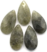 1pc 25x13mm Labradorite Faceted Teardrop Pendant