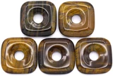 1pc Approx. 30mm Tigereye Square Donut Pendant (See Photos for Variation)