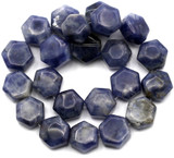 Approx. 7" Strand 8x9mm Sodalite Hexagon Beads