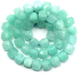 Approx. 7.5" Strand 4mm Amazonite Faceted Cube Beads
