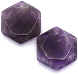 Approx. 29x25mm Amethyst Faceted Hexagon Pendant