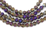 Approx. 10” Strand 4mm Crystal Bicone Beads in Slate Peacock