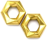 2pc 17.5x20mm 18k Gold-Plated Stainless Steel Hexagon Charms