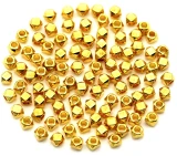 100pc 3.5x2.5mm Faceted Cubic Spacer Beads, Gold
