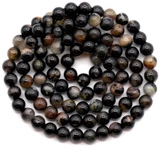 Approx. 15" Strand 4mm Black Tourmaline Round Beads