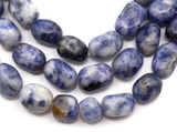 Approx. 7" Strand 6-10mm Blue Spot Jasper Tumbled Nugget Beads