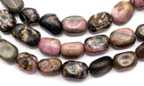 Approx. 7" Strand 6-12mm Rhodonite Tumbled Nugget Beads