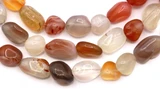 Approx. 7" Strand 6-12mm Mixed Agate Tumbled Nugget Beads