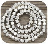 Approx. 15.5" Strand 4mm Hematite (Synthetic) Faceted Cube Beads, Silver