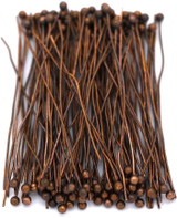 Approx. 10-Grams of 24-Gauge 40mm Nickel-Free Brass Head Pin w/2mm Ball, Antique Copper