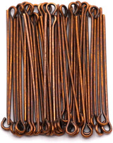 Approx. 10-Grams of 19-Gauge 38mm Brass Eye Pins, Antique Copper
