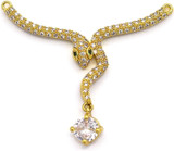 41x35mm Brass & Cubic Zirconia Snake Focal Link w/Articulated Drop, Gold