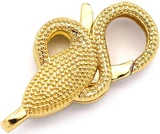 25x12mm 18k Gold-Plated Brass & Cubic Zirconia Snake Clasp