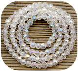 Approx. 14” Strand 3.5x3mm Crystal Faceted Rondelle Beads, Crystal AB