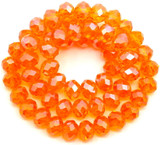 Approx. 14” Strand 8x6mm Crystal Faceted Rondelle Beads, Hyacinth AB