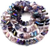 Approx. 13” Strand 6x4mm Crystal Faceted Triangle Beads, Nightfall Mix