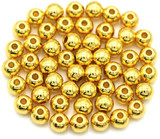 50pc 4mm Spacer Beads, Gold
