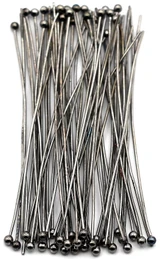 50pc 50mm 22-Gauge Brass 1.5mm Ball Head Pins, Gunmetal
