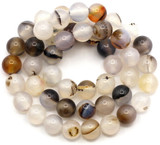 Approx. 15" Strand 8mm Natural Agate Round Beads