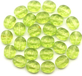 Approx. 5-Gram Bag (About 26pc) of 7x6mm Czech Pressed Glass Filigree Oval Beads, Peridot