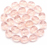 Approx. 5-Gram Bag (About 26pc) of 7x6mm Czech Pressed Glass Filigree Oval Beads, Rosaline