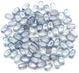 Approx. 10-Gram Bag (About 70pc) of 6x4mm Czech Pressed Glass Rice Beads, Baby Blue Luster
