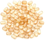 Approx. 10-Gram Bag (About 70pc) of 6x4mm Czech Pressed Glass Rice Beads, Champagne Luster