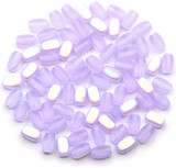 Approx. 10-Gram Bag (About 70pc) of 6x4mm Czech Pressed Glass Rice Beads, Matte Alexandrite AB