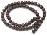 Approx. 15" Strand 6mm Brown Snowflake Obsidian Round Beads