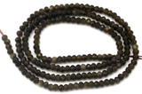 Approx 14.5" Strand 3x2mm Faceted Golden Sheen Obsidian Rondelle Beads