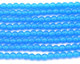 30pc 4mm Czech Pressed Glass Druk Round Beads, Cerulean
