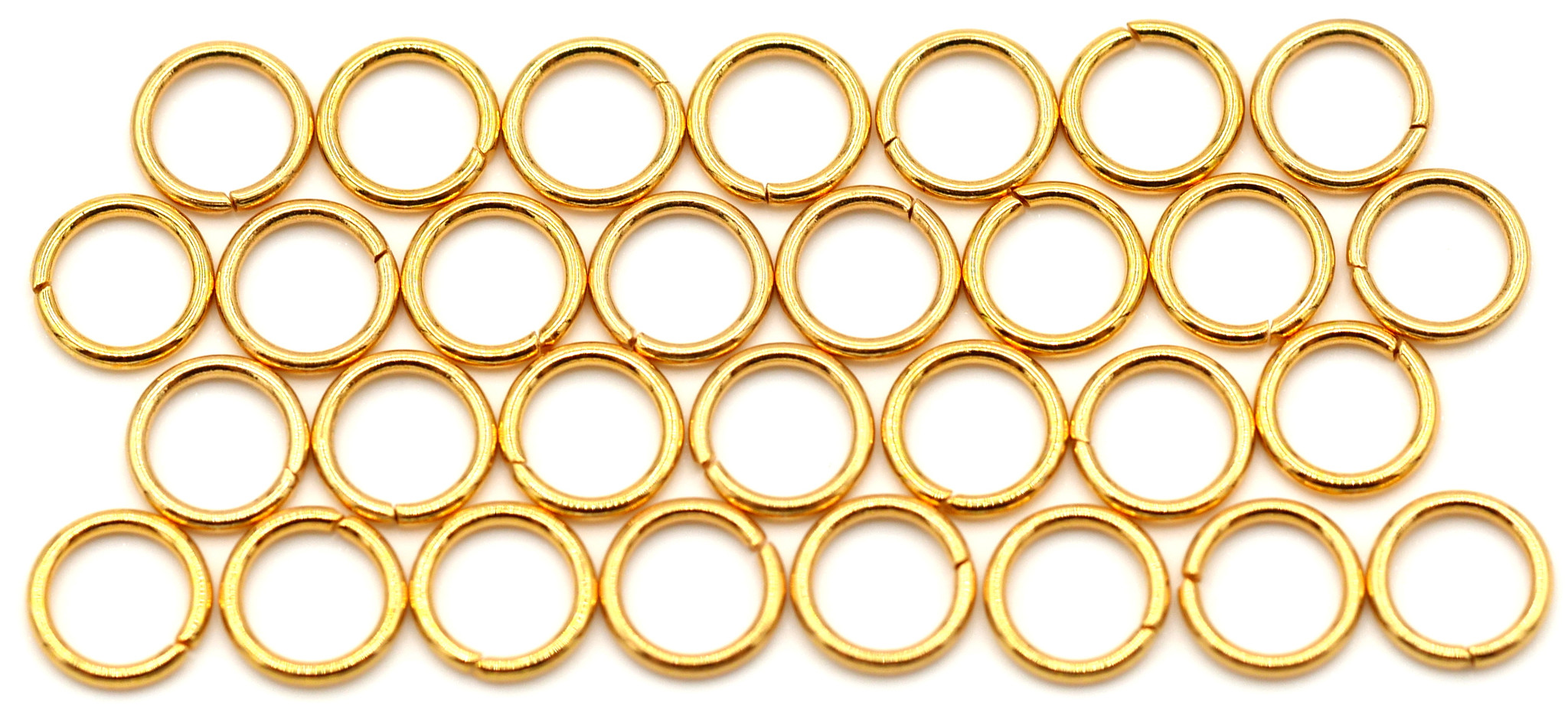 30pc 6mm 18k GoldPlated Stainless Steel Jump Rings Bead Box Bargains