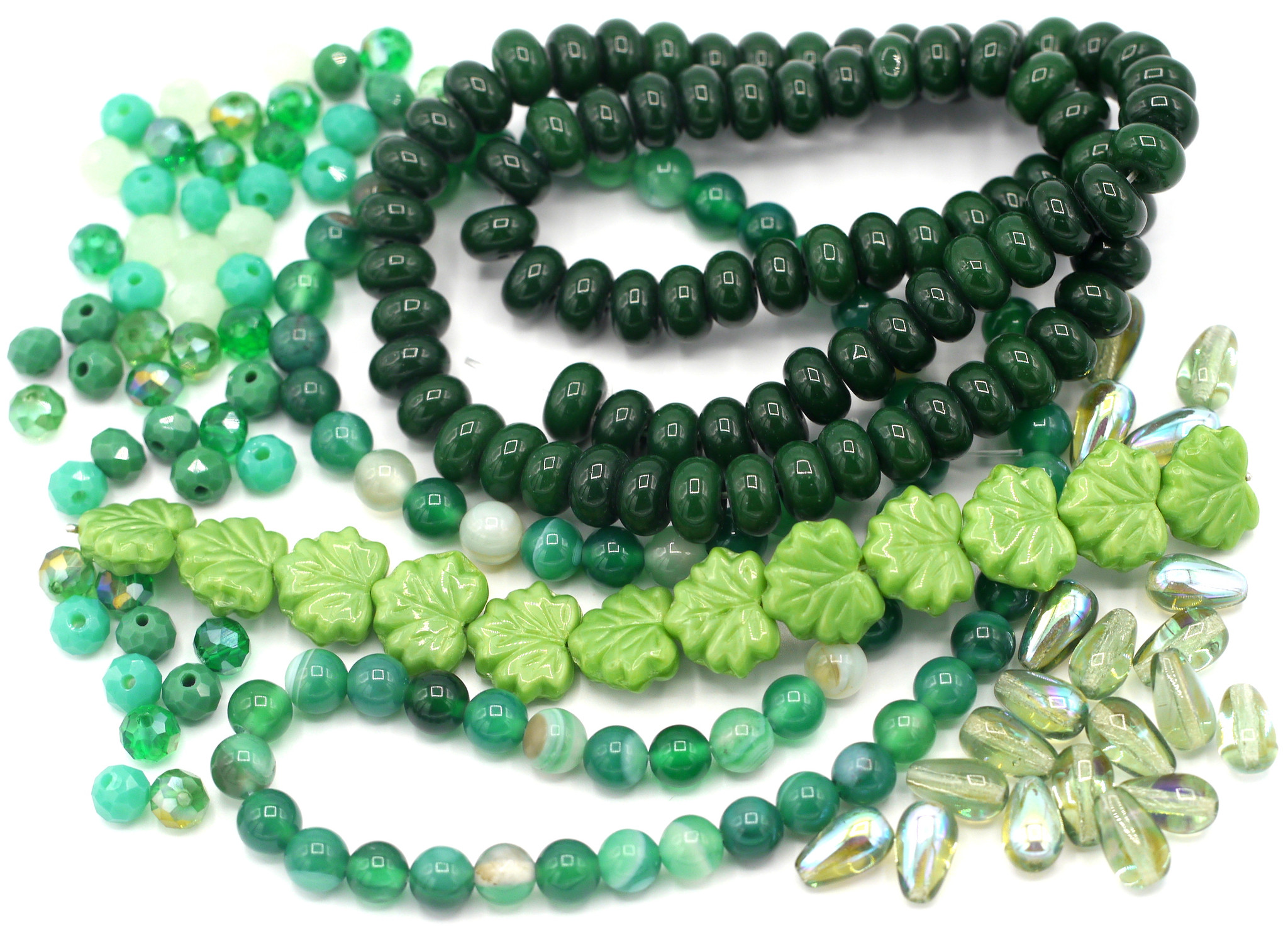 Green GRAB BAG Featuring Agate, Czech Glass & Crystal Beads Bead Box