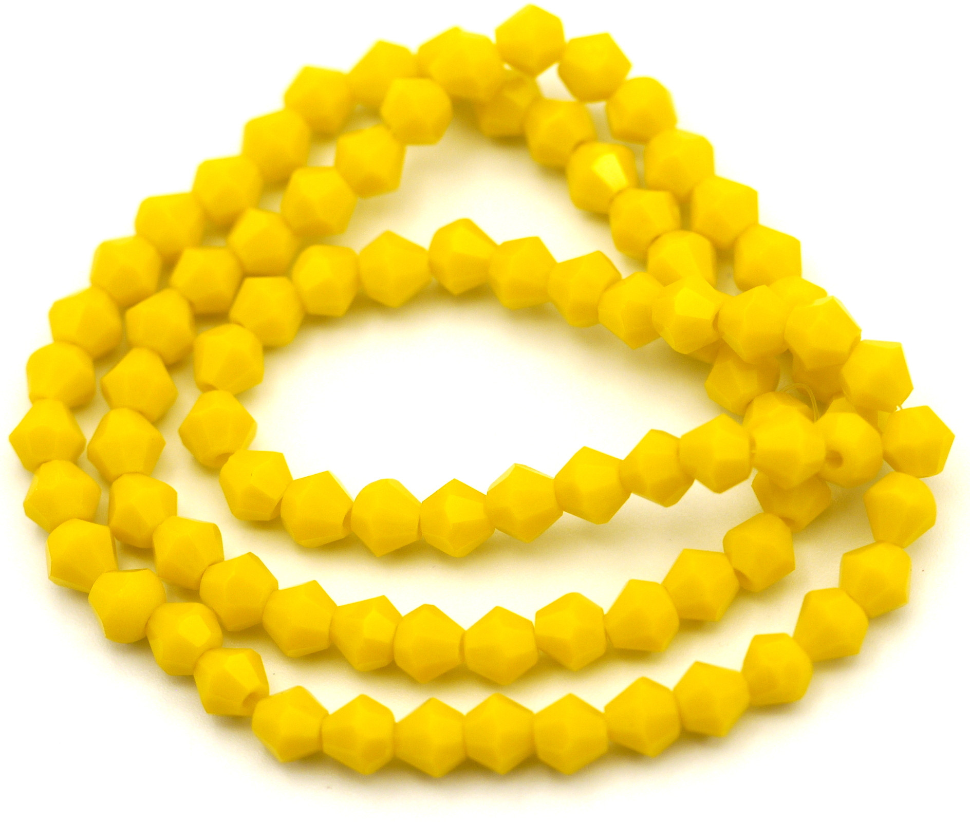 Strand 4mm Crystal Faceted Bicone Beads, Opaque