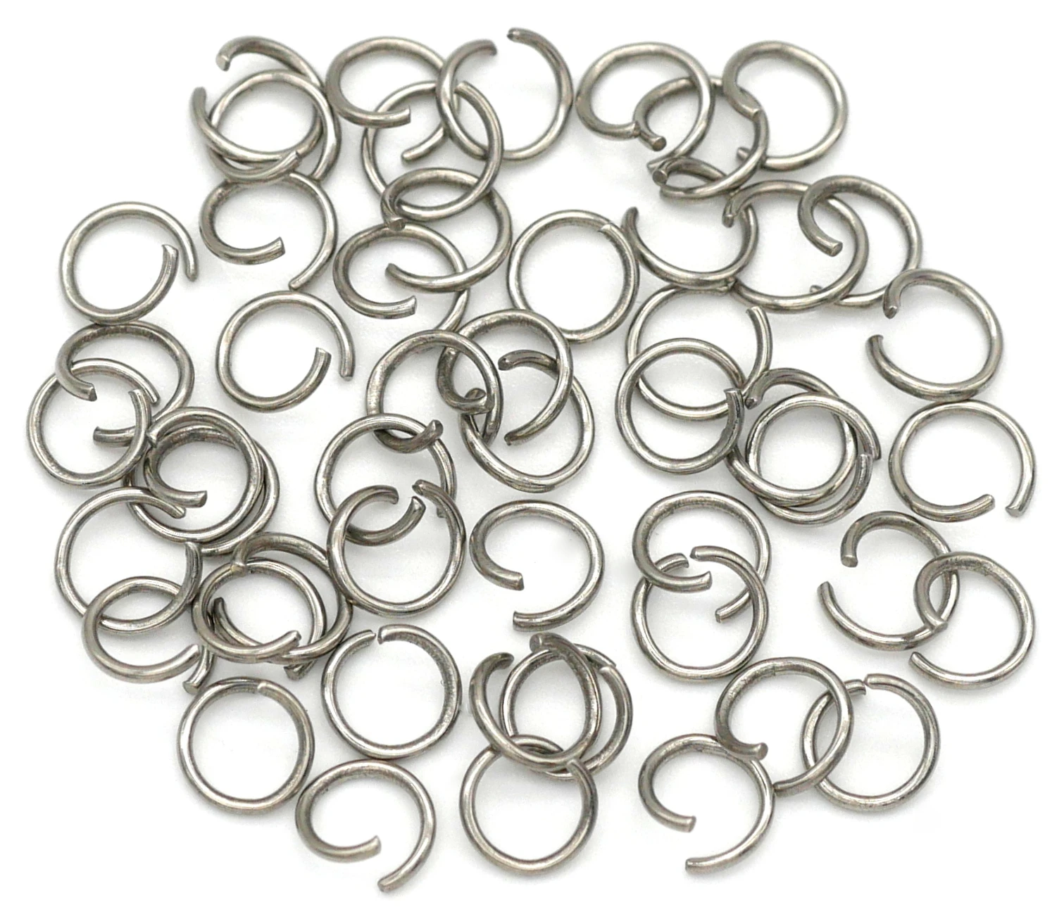 50pc 6mm 20-Gauge Stainless Steel Open Jump Rings - Bead Box Bargains