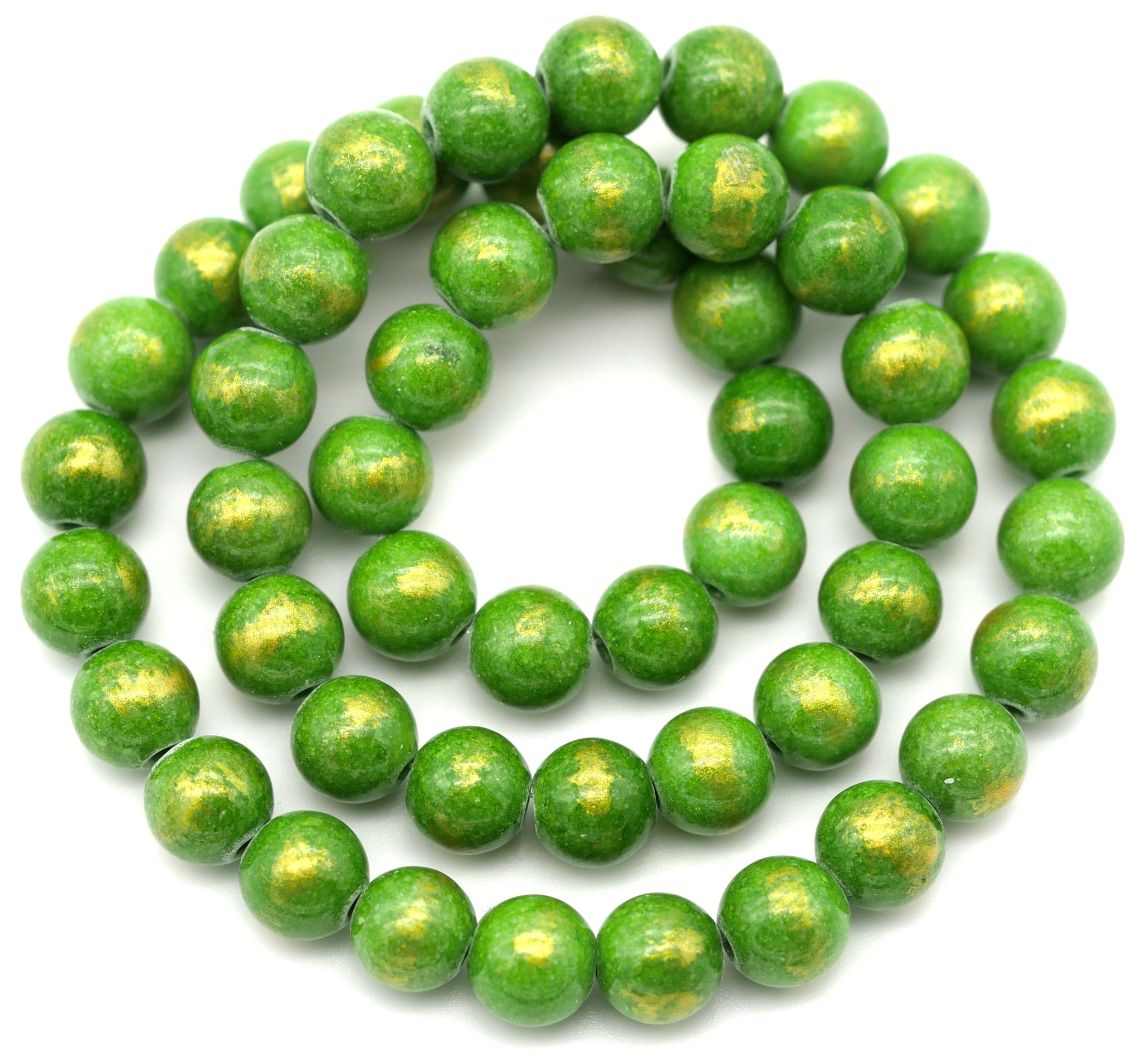 Approx. 15" Strand 8mm Mountain "Jade" (Dolomite) Round Beads, Lime