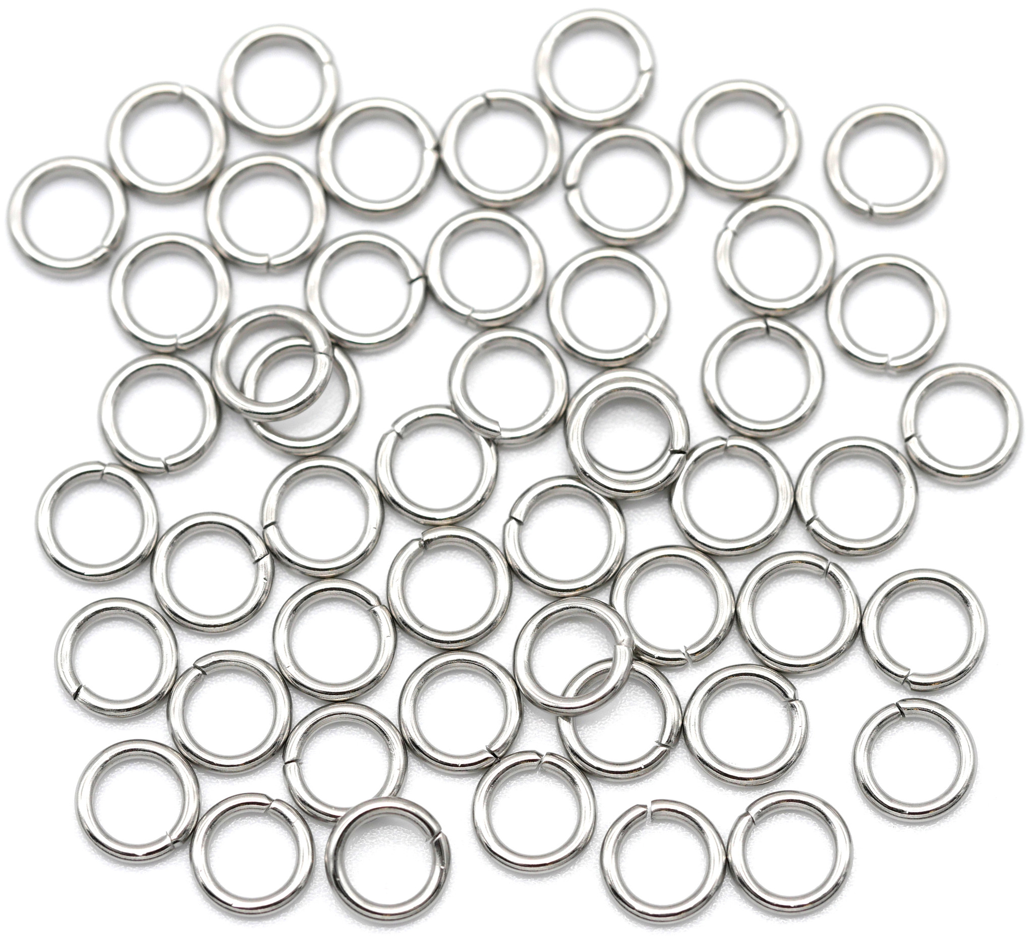 50pc 6mm 18Gauge Surgical Steel Jump Rings Bead Box Bargains