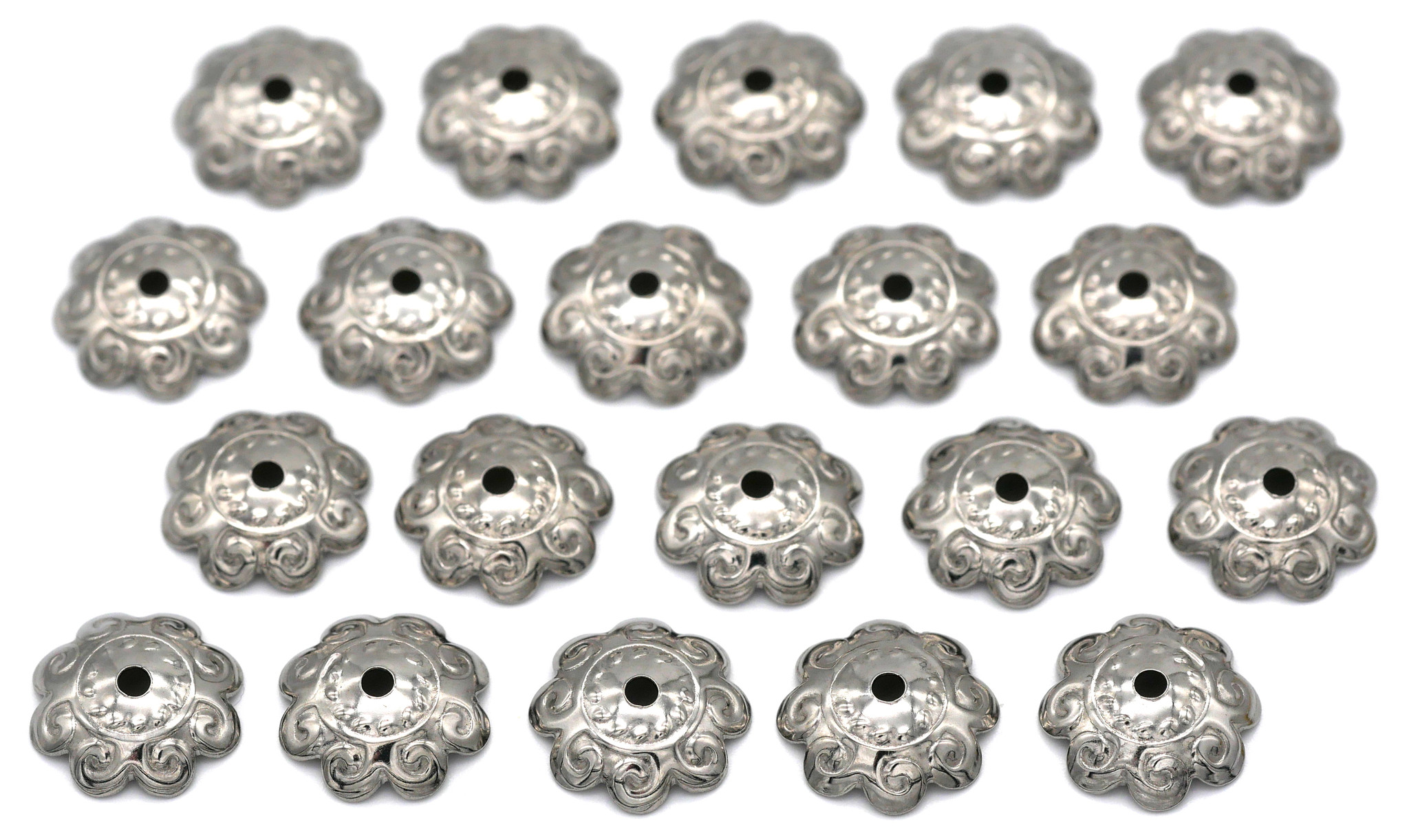 UNICRAFTALE 200pcs 18K Gold Plated Flower Bead Caps – 5.5mm Stainless Steel Spacers For Jewelry Making