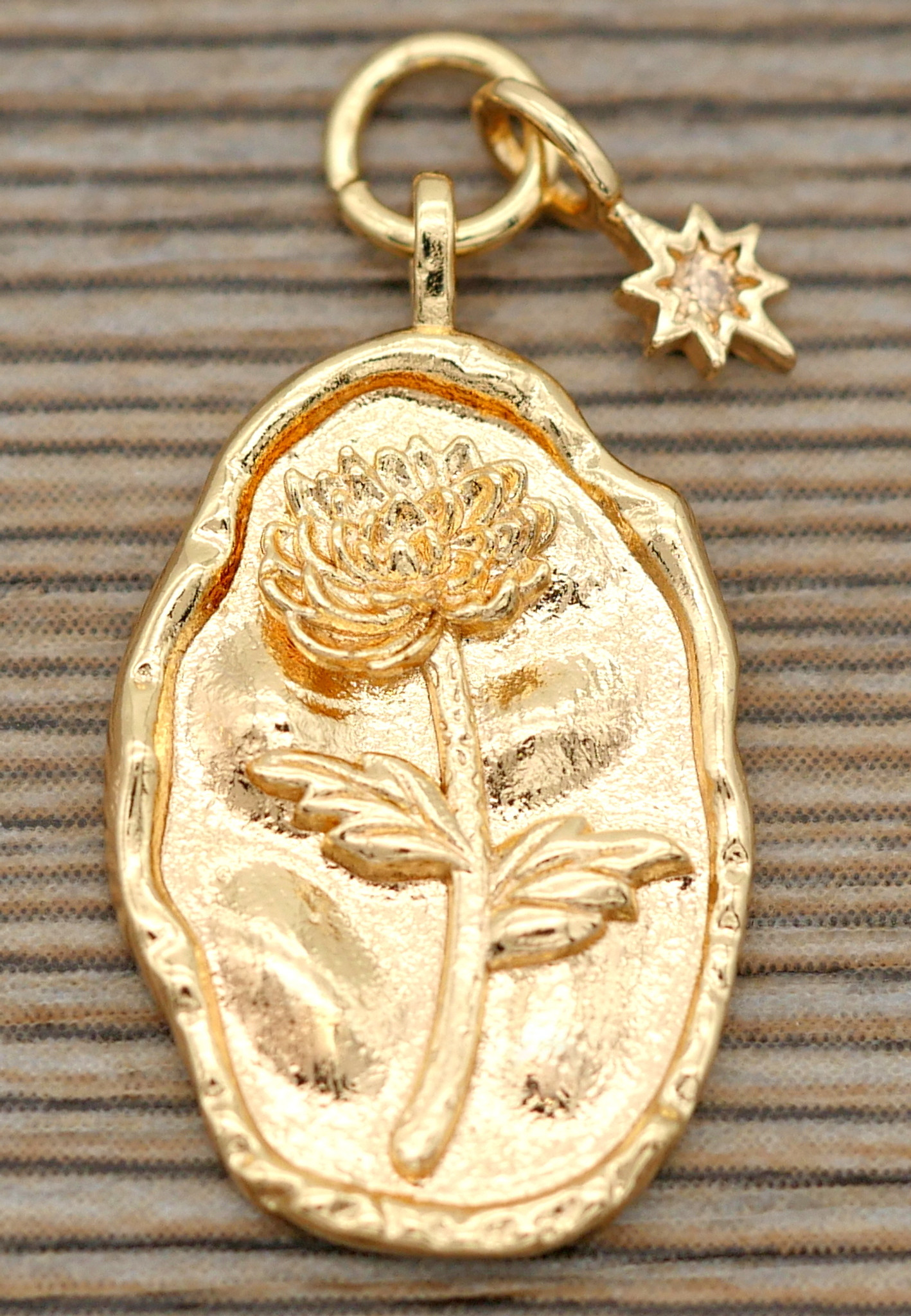 Gold Plated Healing Stone Charm