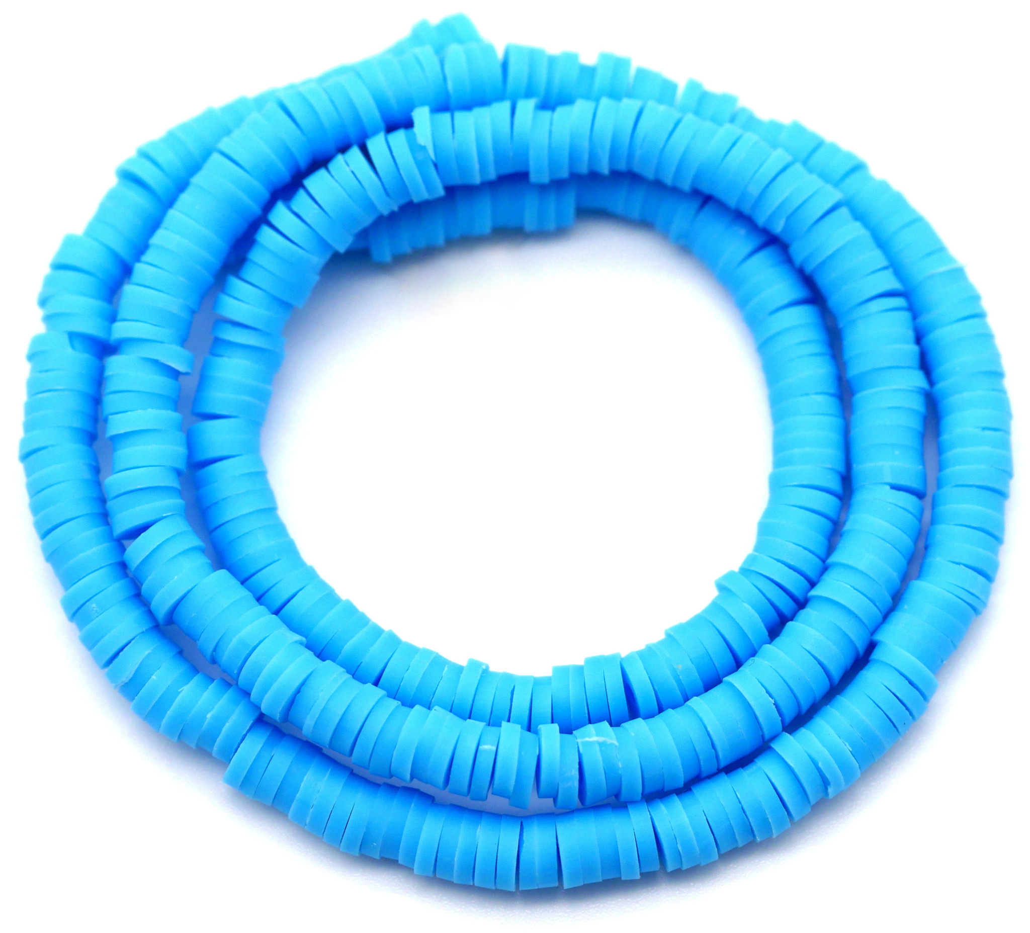 Approx. 15 Strand 4x1mm Polymer Clay Heishe Beads, Sky Blue