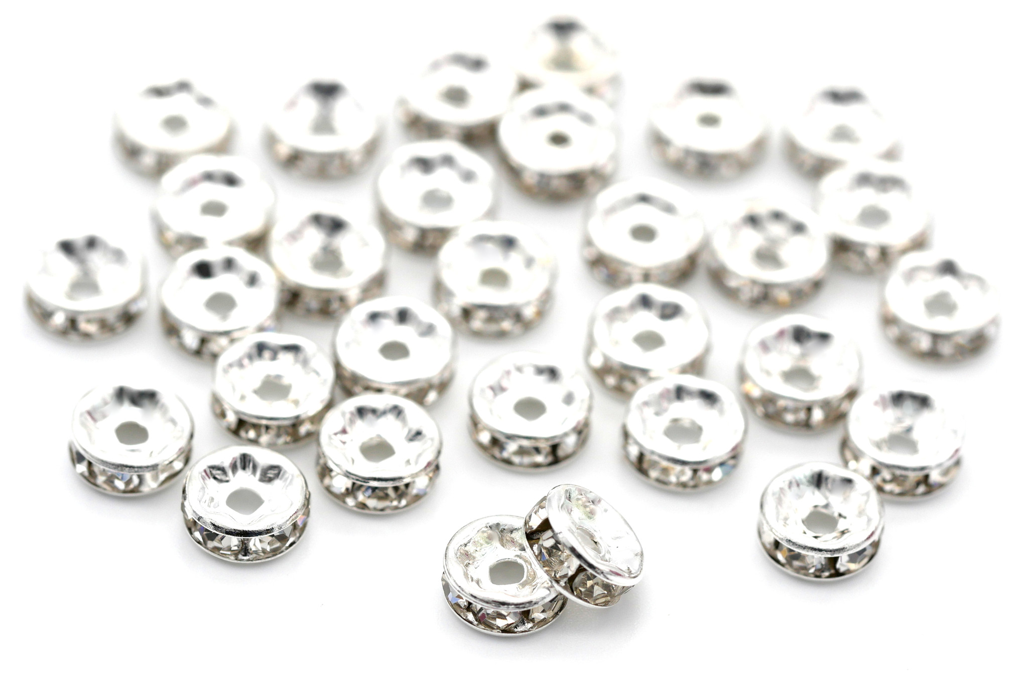 Triple Necklace Hook PH PandaHall 90pcs 3 Color Rhinestone Spacers Bars Brass 3 Ring Spacer-864198