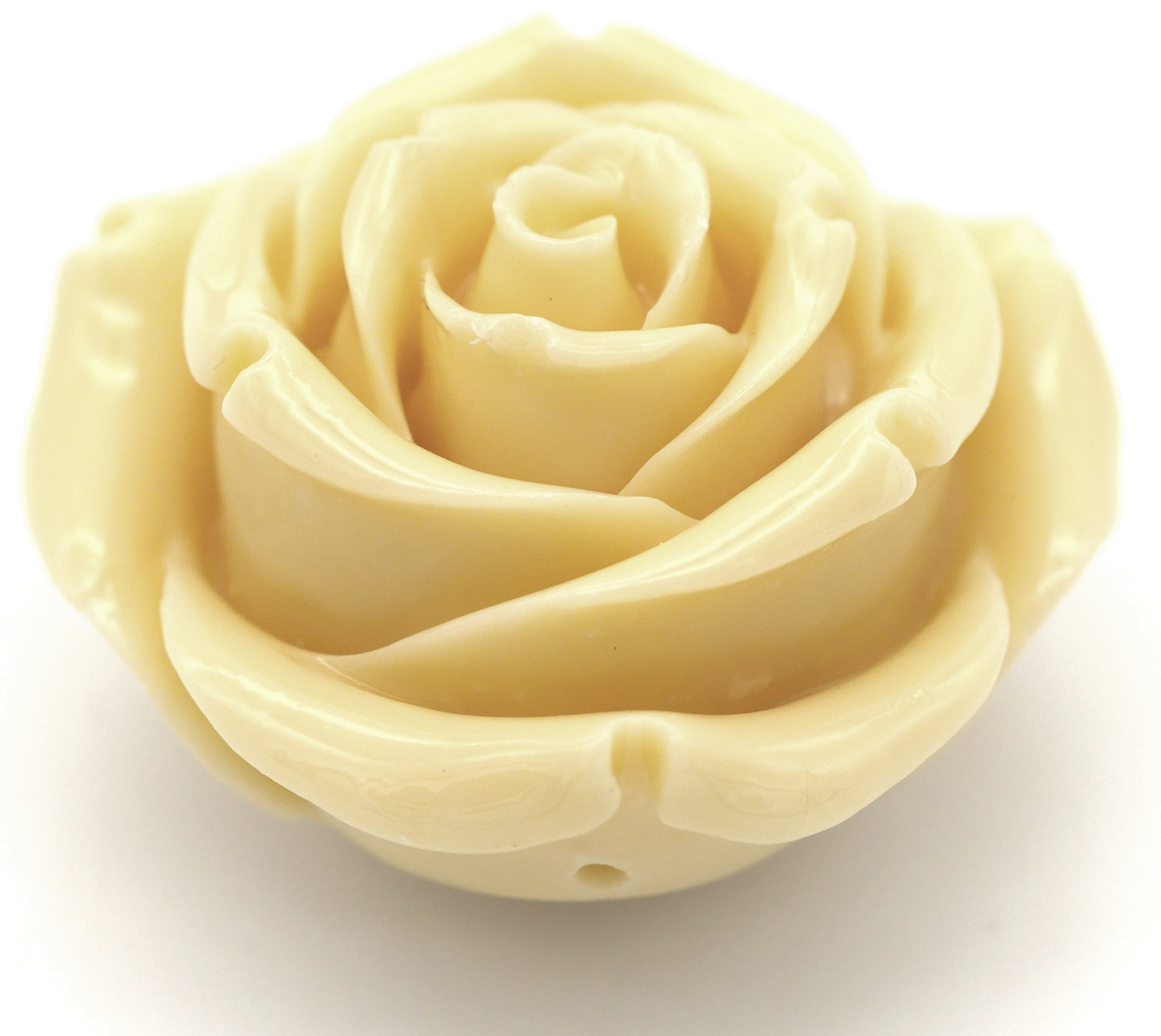 Approx. 37mm Synthetic Coral Rose Pendant, Ivory Bead Box Bargains