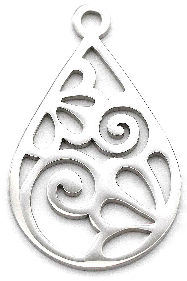 Cutout Teardrop with Fuchsia Stone