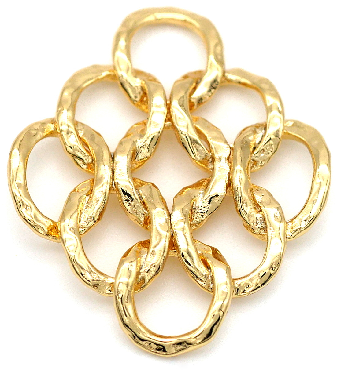 26x22mm 18k GoldPlated Brass Filigree Diamond Link Bead Box Bargains