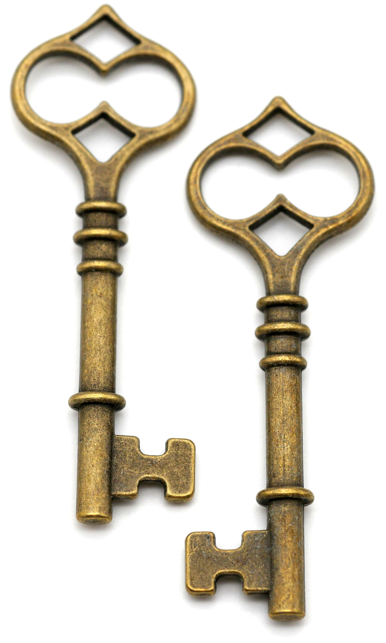 2pc 59x20mm Key Pendants, Antique Bronze Bead Box Bargains