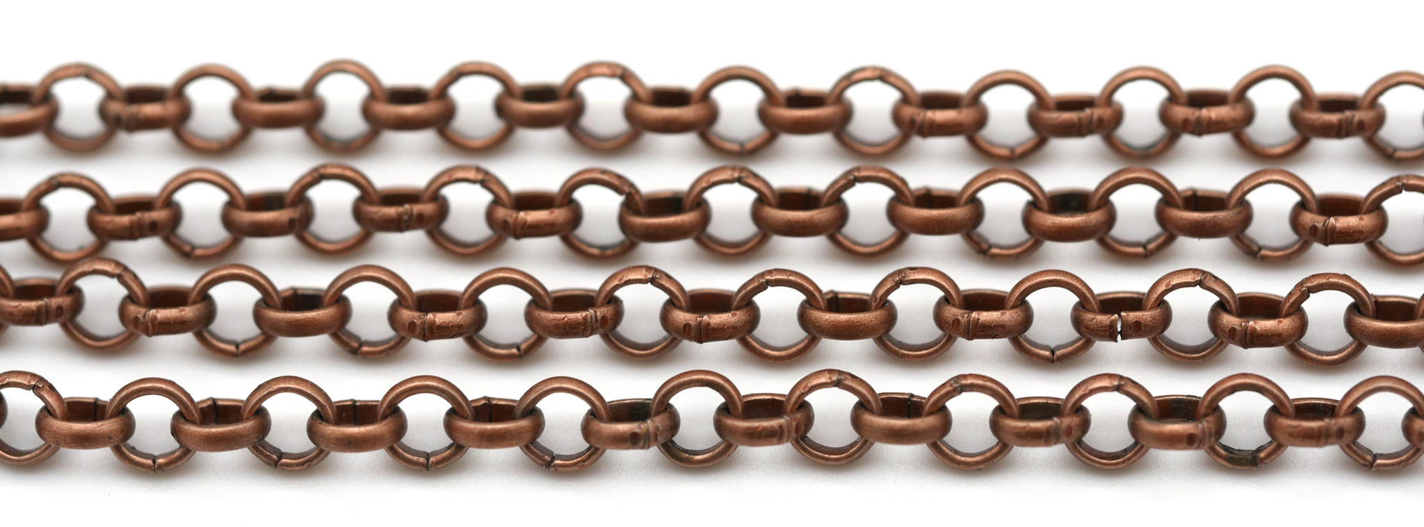 Antique Copper 5mm Rolo Chain sold by the foot at